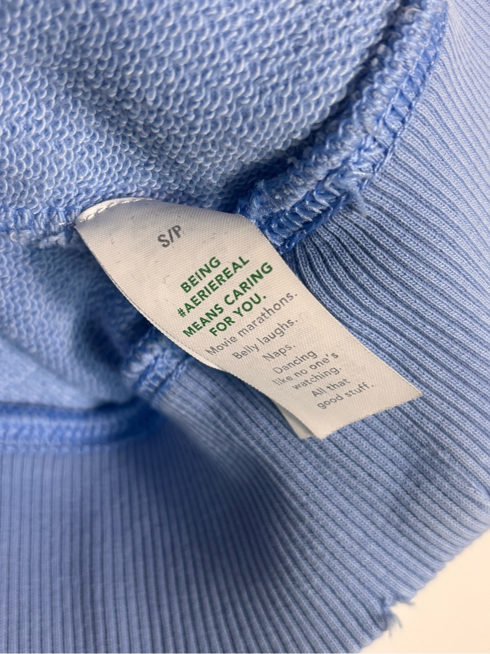 Aerie Lace-Up Oversized Crew Sweatshirt Cream Size Small - Picture 6 of 6